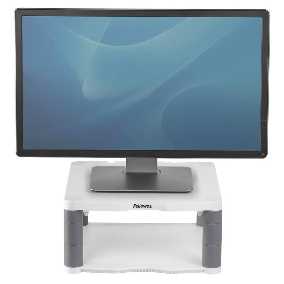 Monitorständer Premium, höhenverstellbar, Kunststoff, weiß/grau FELLOWES 91717
