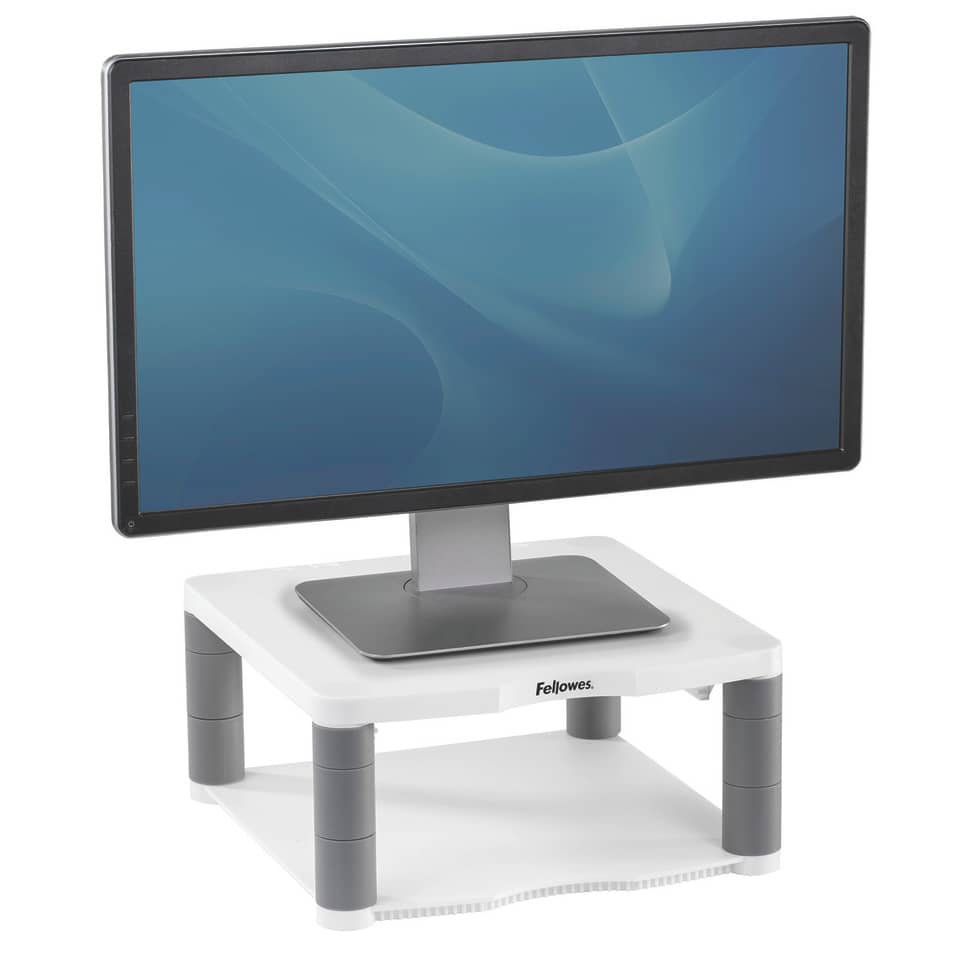 Monitorständer Premium, höhenverstellbar, Kunststoff, weiß/grau FELLOWES 91717