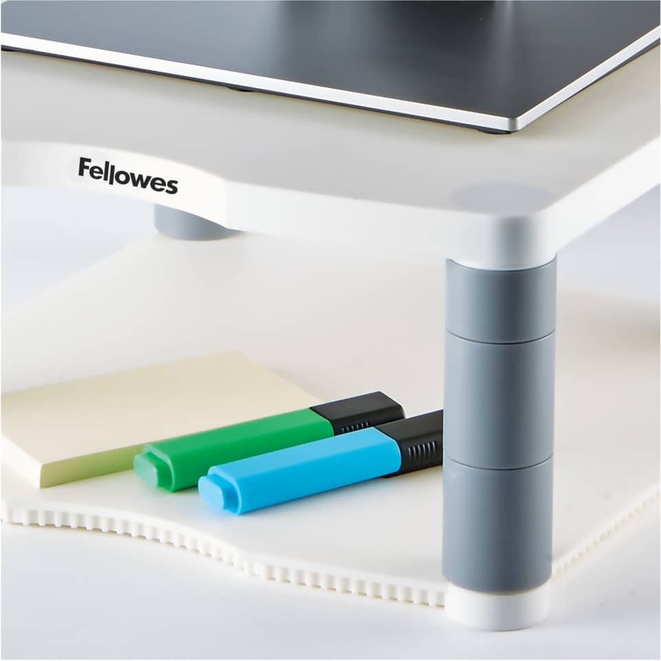 Monitorständer Premium, höhenverstellbar, Kunststoff, weiß/grau FELLOWES 91717