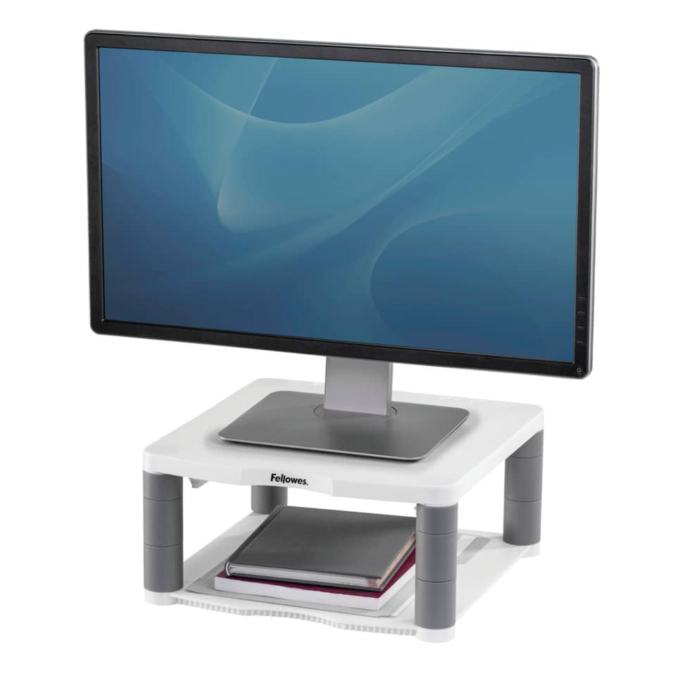 Monitorständer Premium, höhenverstellbar, Kunststoff, weiß/grau FELLOWES 91717
