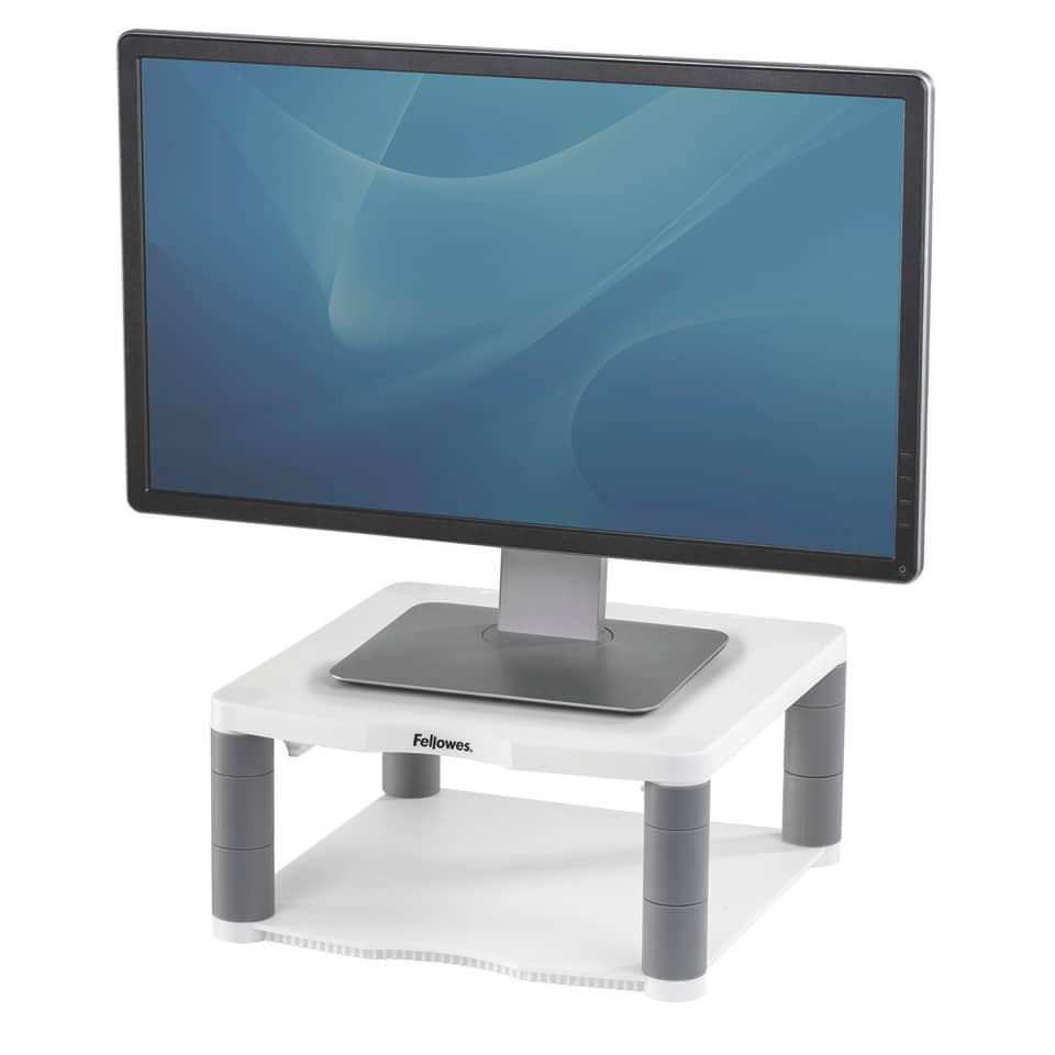 Monitorständer Premium, höhenverstellbar, Kunststoff, weiß/grau FELLOWES 91717
