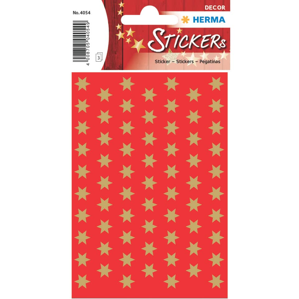 Sticker Sterne, Ø8mm, 201 Stück, gold HERMA 4054 HERMA 4054 Weihnachten 201 Stück