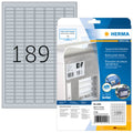 Typenschild-Etiketten extra stark, 10x25mm, wetterfest, 4725 Stück, silber HERMA 4220 HERMA 4220 Typensch.
