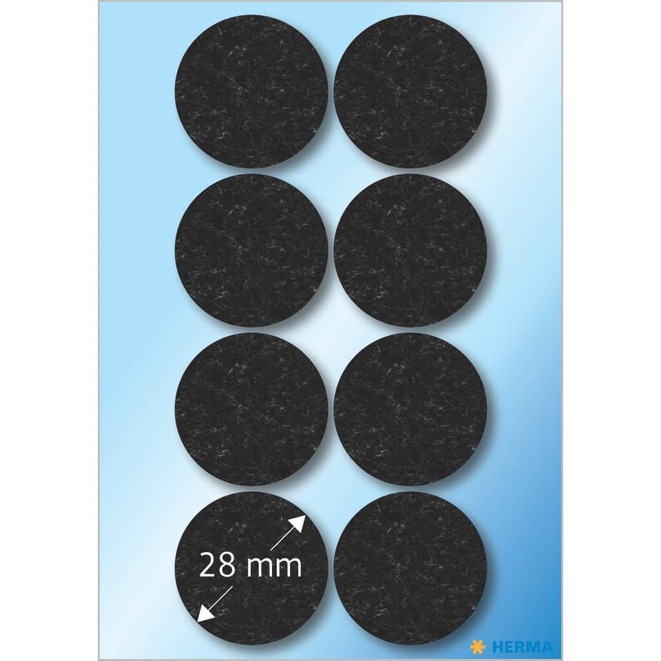 Filzgleiter, Ø28mm, 8 Stück, schwarz HERMA 15003 HERMA 15003  8ST