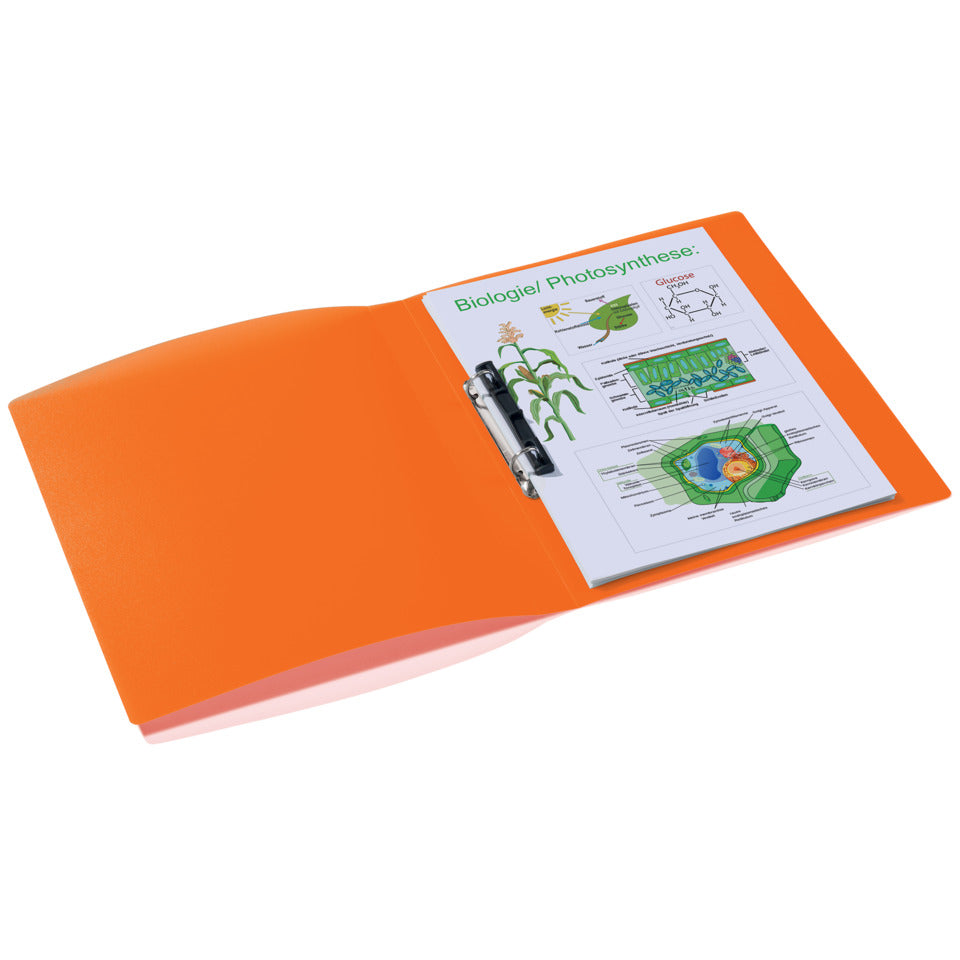 Ringbuch, A4, 2-D-Ring, 25mm, transluzent orange HERMA 19162 HERMA 19162  2-D-Ring-Mechanik 25mm