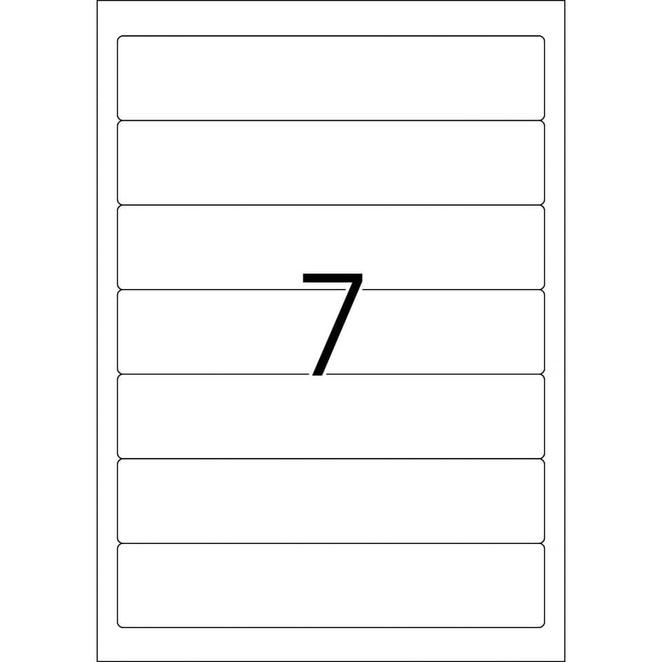 Ordnerrückenschild permanent, 38 x 192 mm, schmal/kurz, 175 Stück, weiß HERMA 5090 HERMA 5090  schmal permanent haftend