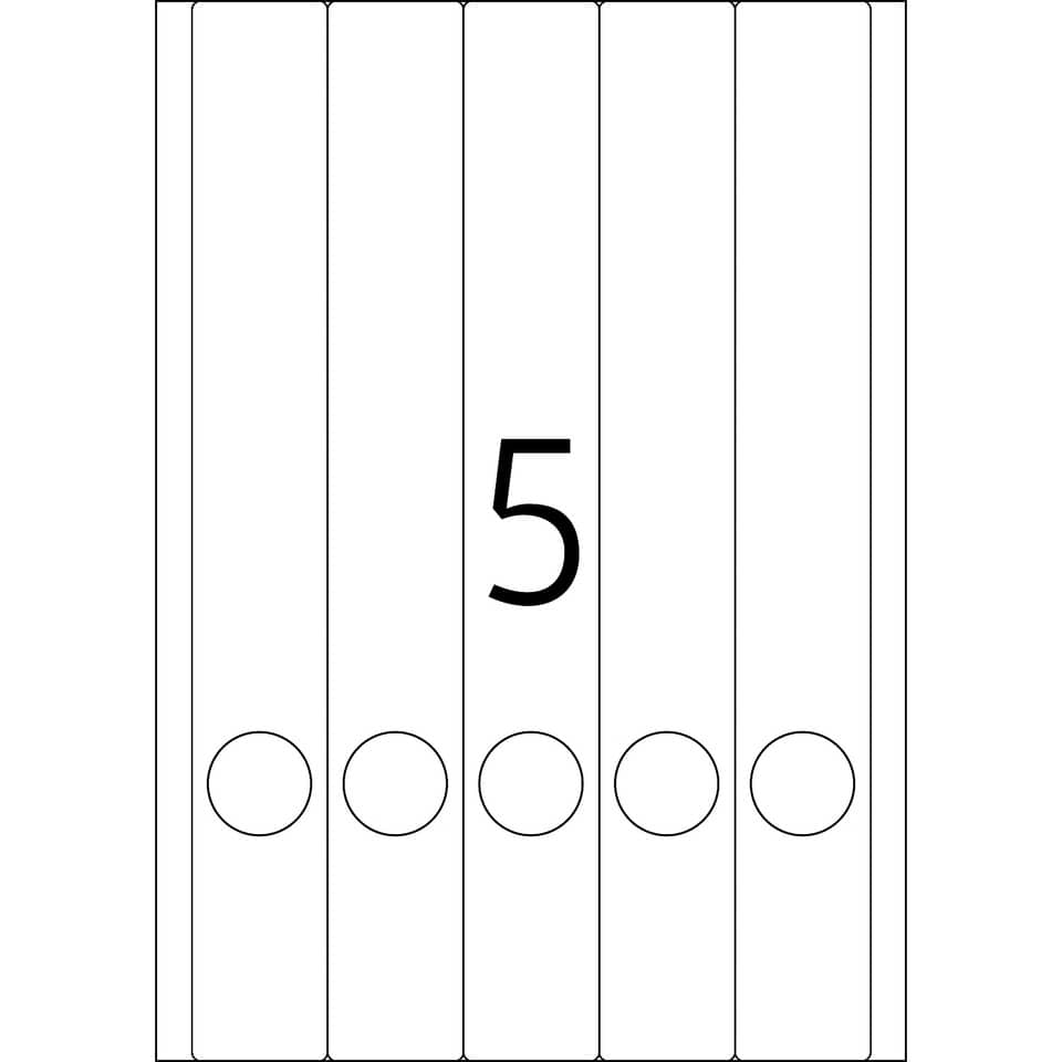 Ordnerrückenschild permanent, 38 x 297 mm, schmal/lang, 125 
Stück, weiß HERMA 5130 HERMA 5130 schmal/lang permanent haftend