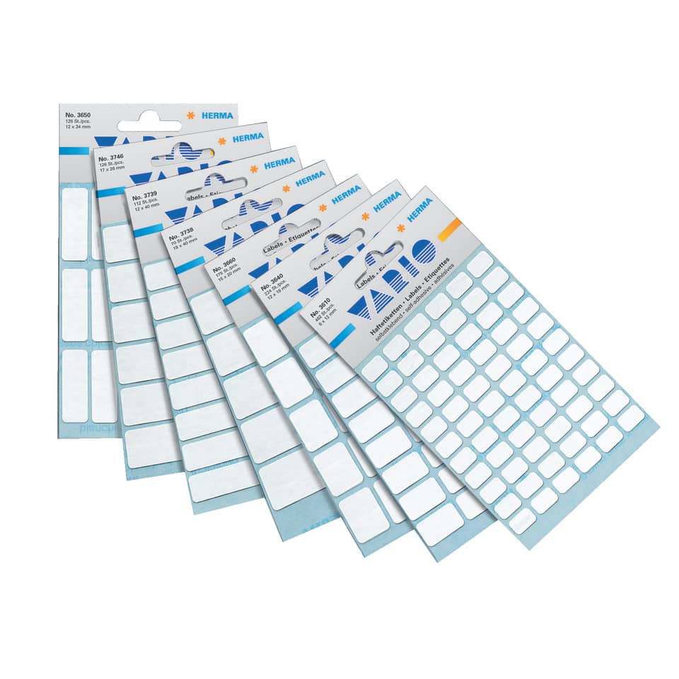 Etiketten permanent, 12x34mm, 126 Stück, weiß HERMA 3650 HERMA 3650 permanent haftend