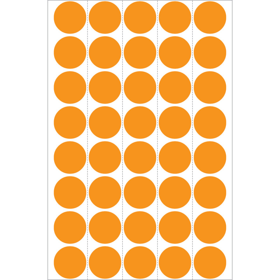 Etiketten permanent, Ø19mm, 960 Stück, leuchtorange HERMA 2254 HERMA 2254 Farbpunkte