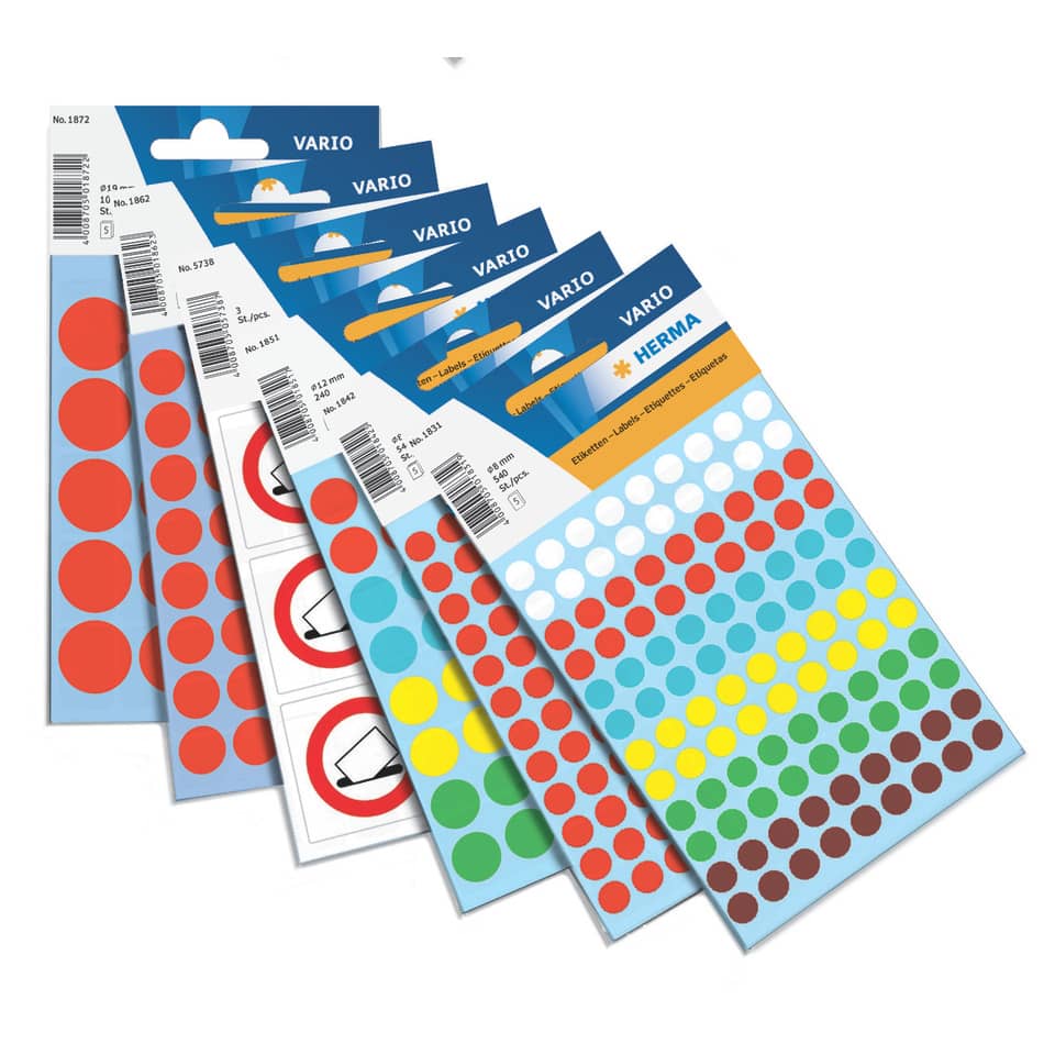 Etiketten permanent, Ø8mm, 540 Stück, dunkelgrün HERMA 1835 HERMA 1835 540 Stück permanent haftend