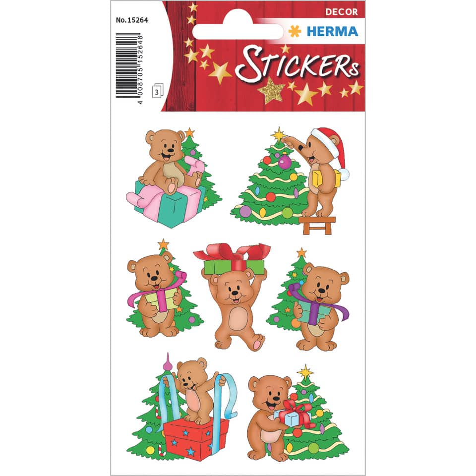 Weihnachtssticker Bären, 21 Stück HERMA 15264 HERMA 15264 Decor