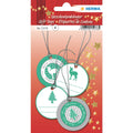 Geschenkanhänger Weihnachten 3D, Ø5cm, 4 Stück, grün/silber HERMA 15278 HERMA 15278 beglimmert 3D