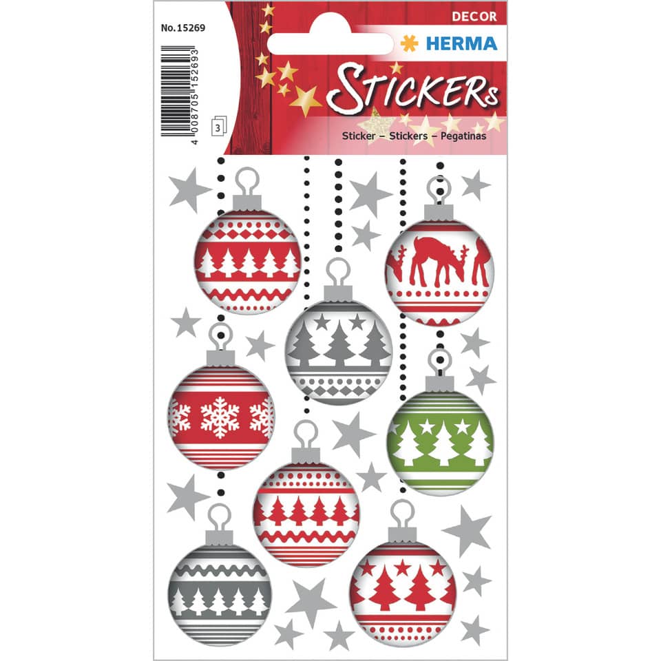 Weihnachtssticker Christbaumkugeln, 16 Stück HERMA 15269 HERMA 15269 Decor