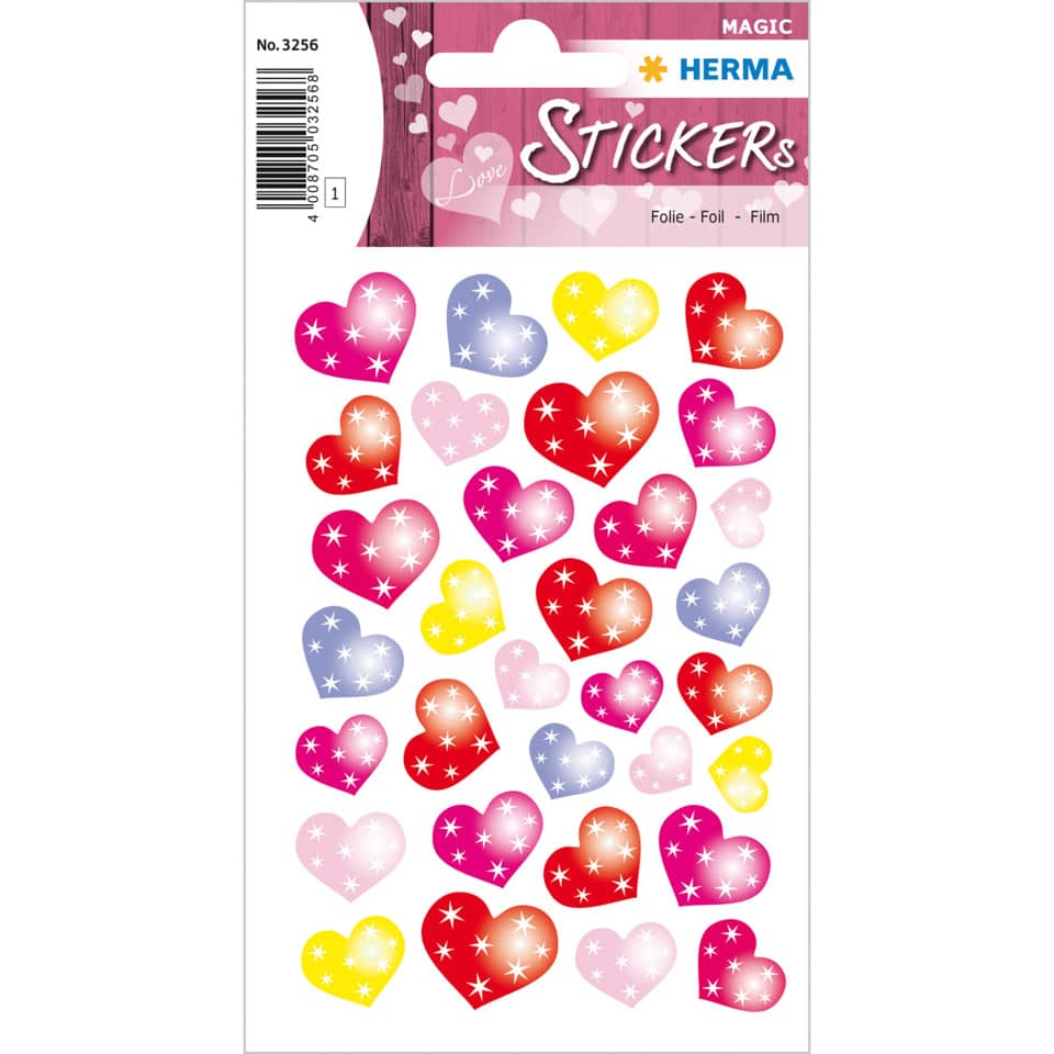 Sticker Punkteherzen, Prismatic Folie, 32 Stück HERMA 3256 HERMA 3256 Folie