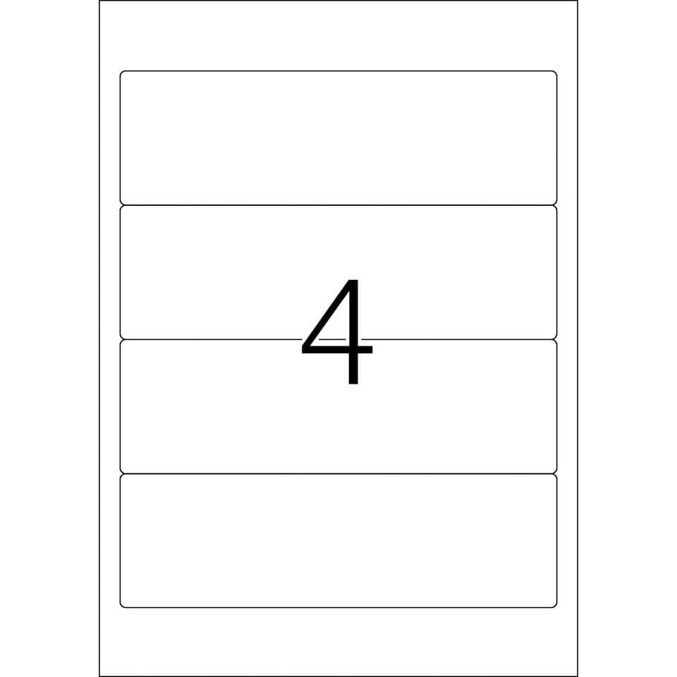 Ordnerrückenschild permanent, 59 x 192 mm, breit/kurz, 100 
Stück, weiß HERMA 5123 HERMA 5123 breit/kurz permanent haftend