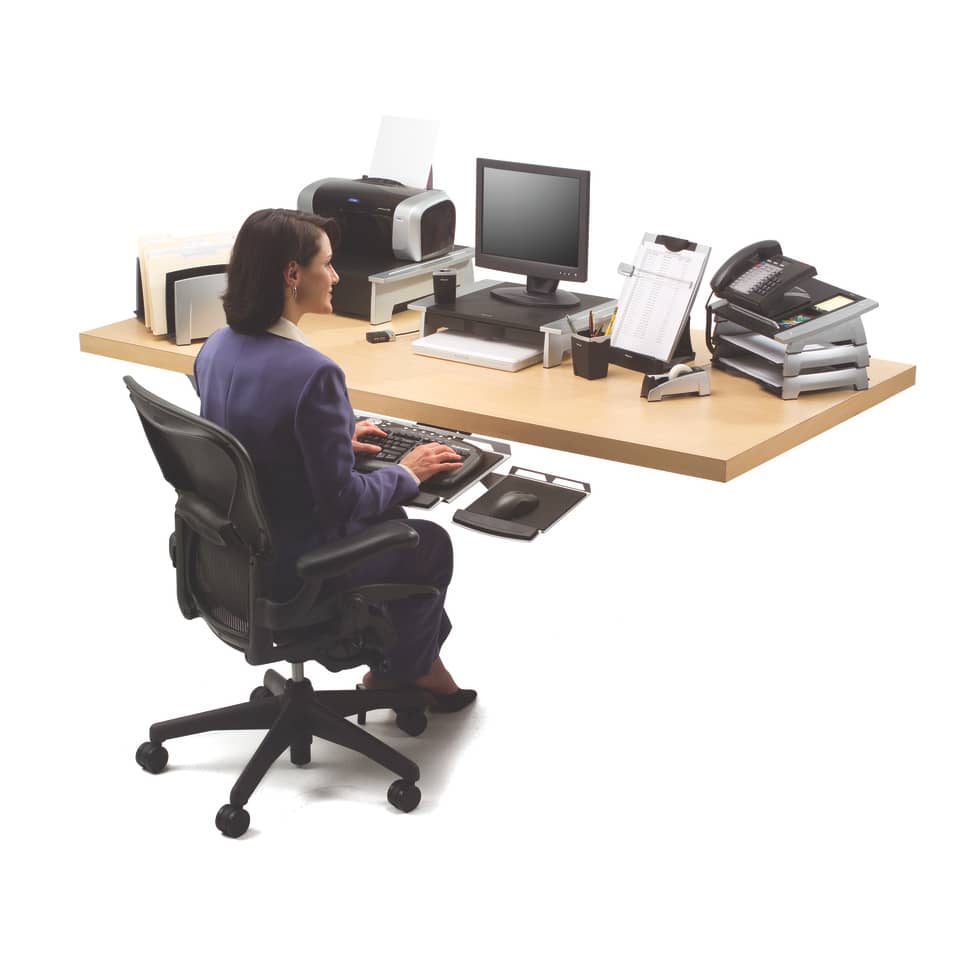 Monitorständer Standard Office Suites, höhenverstellbar, schwarz/silber FELLOWES 8031101 FELLOWES 8031101 KOMPAKT