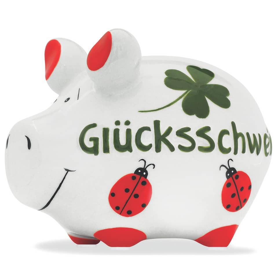 Sparschwein klein "Glücksschwein", 12,5 x 9 x 9 cm, Keramik KCG 10026884 KCG 100784/10026884 Glücksschwein