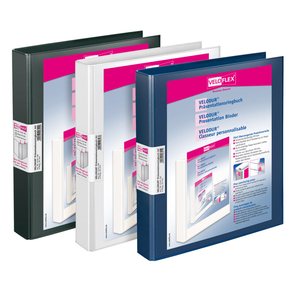 Ringbuch Velodur®, A4, 2-Ring, 25mm, weiß VELOFLEX 1143190 VELOFLEX 1143 190  4/2R/25mm