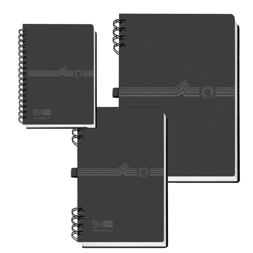 Telefonringbuch mit Spiralbind, A7, schwarz VELOFLEX 5107 180