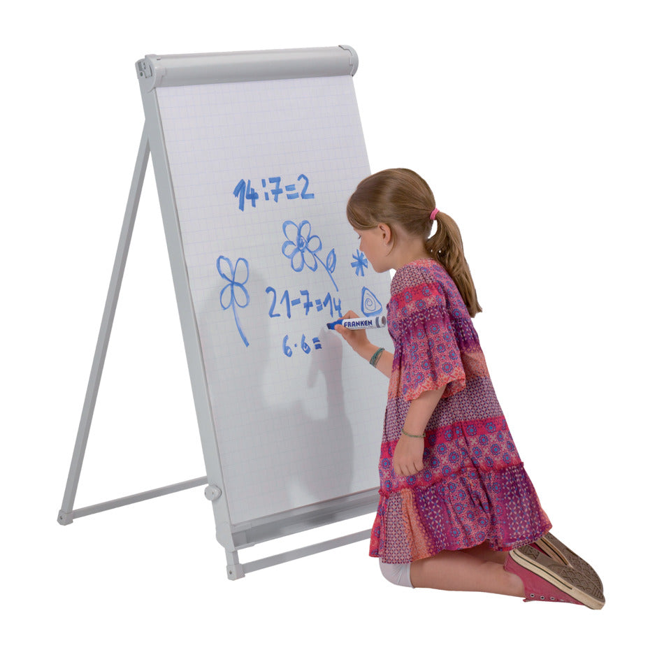 Flipchart PRO, Vierbeinstativ, Stahl, 2 ausklappbare Arme, höhenverstellbar, 67 x 95cm, hellgrau FRANKEN FC84 FRANKEN FC84 Pro