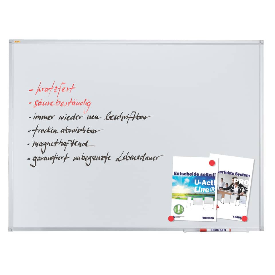 Whiteboardtafel X-tra!Line Emaille, Aluminiumrahmen, 900 x 600 mm, weiß FRANKEN SC3202 FRANKEN SC3202 X-tra!Line