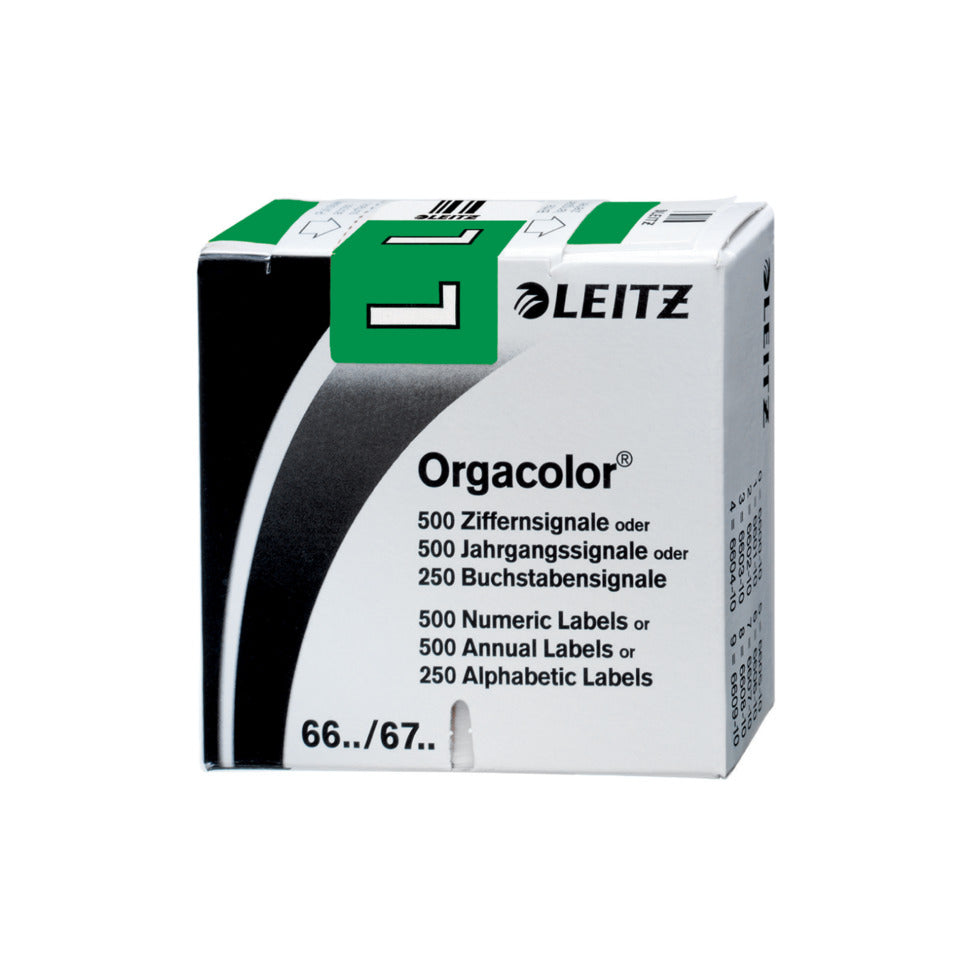 Buchstabensignal Orgacolor® L, 250 Stück, dunkelgrün LEITZ 6621-10-00