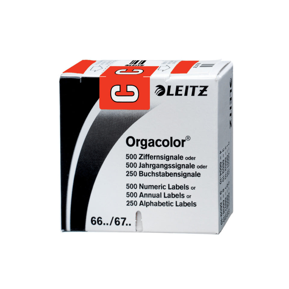 Buchstabensignal Orgacolor® C, 250 Stück, rot LEITZ 6612-10-00