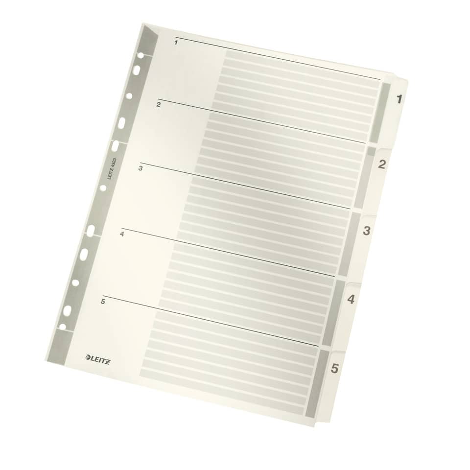 Kartonregister 1-5, A4, Karton, 5 Blatt, weiß LEITZ 4323-00-00 LEITZ 4323-00-00 Karton 5tlg.