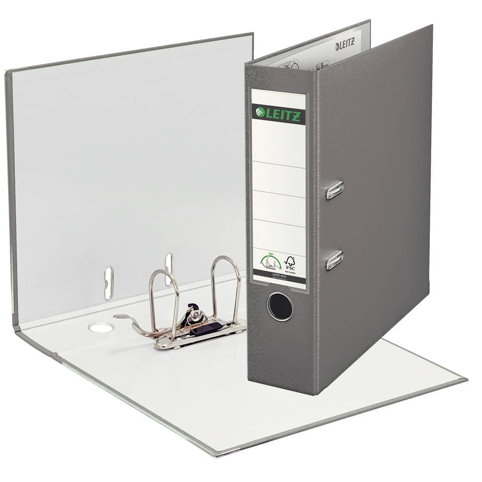 Qualitäts-Ordner 180° Plastik, A4, 80mm, grau LEITZ 1010-50-85 LEITZ 1010-50-85 180° Mechanik