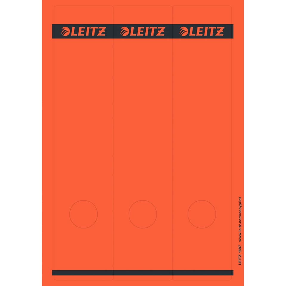 Ordnerrückenschild selbstklebend, 62 x 285 mm, breit/lang, 75 Stück, rot  ~~OEM~ LEITZ 1687-00-25 LEITZ 1687-00-25 sk 25x3St