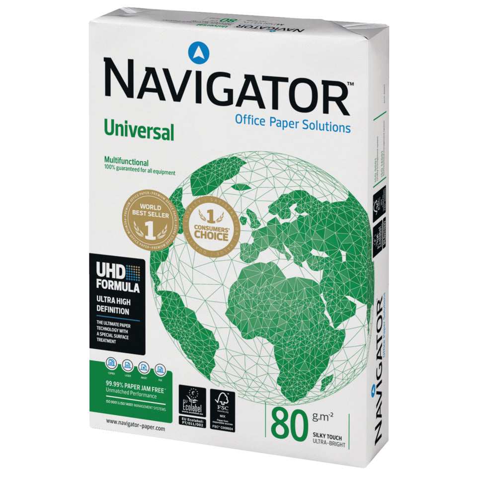 Kopierpapier Universal, A4, 80g/m², 500 Blatt, weiß NAVIGATOR N80A4 NAVIGATOR Universal 8247A80S