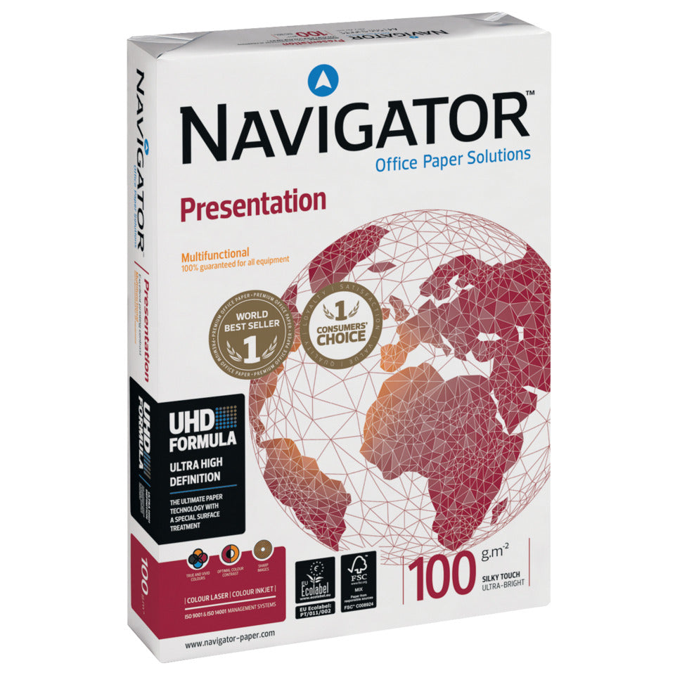Kopierpapier Presentation, A4, 100g/m², 500 Blatt, weiß NAVIGATOR N10A4 NAVIGATOR Presentation 82437A10S