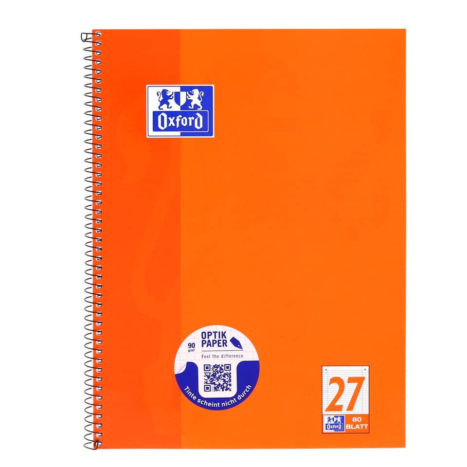 Collegeblock, A4+, 80 Blatt, Lin.27, liniert, orange OXFORD 100050360 OXFORD 100050360 OptikPaper