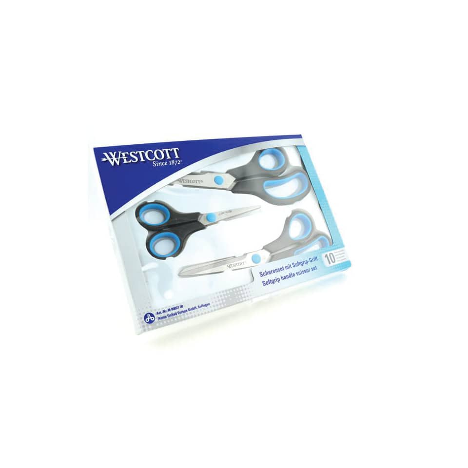 Scherenset 3 teilig schwarz/blau   14/20,1/24,7cm WESTCOTT N-90027-00