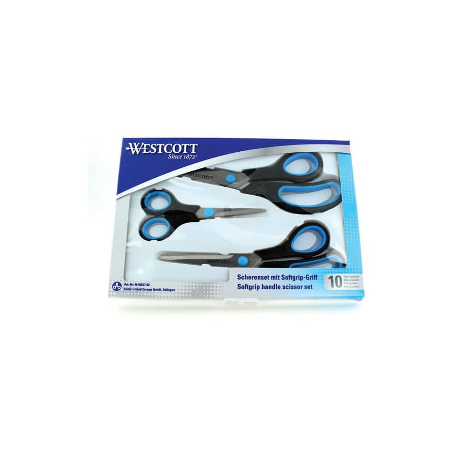 Scherenset 3 teilig schwarz/blau   14/20,1/24,7cm WESTCOTT N-90027-00