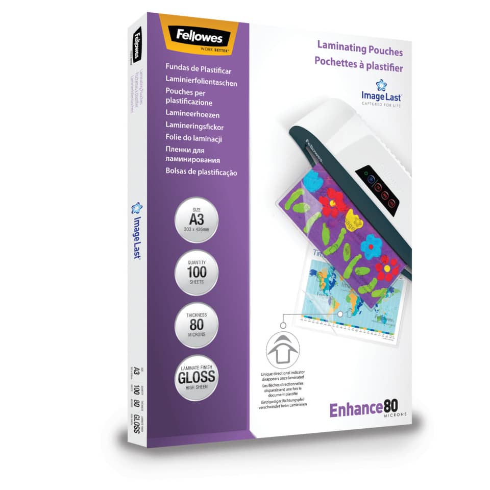 Laminierhülle Enhance, A3, 80 µm, glänzend, 100 Stück FELLOWES 5306207 FELLOWES 5306207 glänzend