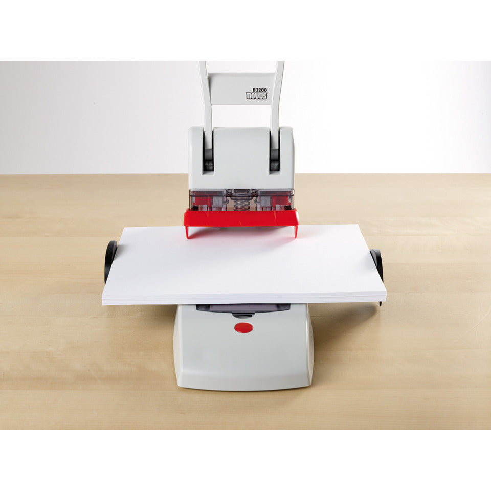 Blocklocher B 2200 re+new, 200 Blatt, Anschlagleiste, Metall, grau NOVUS 025-0488