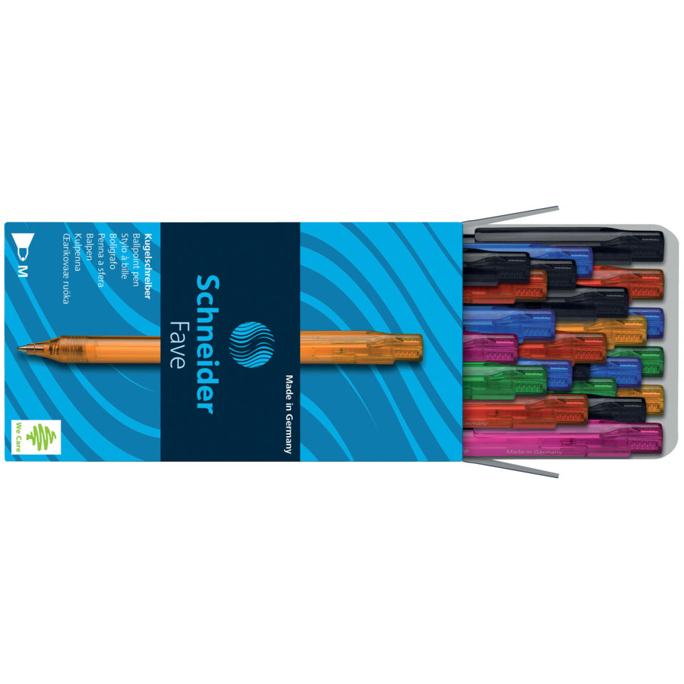 Kugelschreiber Fave, Druckmechanik, M, blau, Schaftfarbe: sortiert SCHNEIDER 130400 SCHNEIDER 130400 Druckmech.