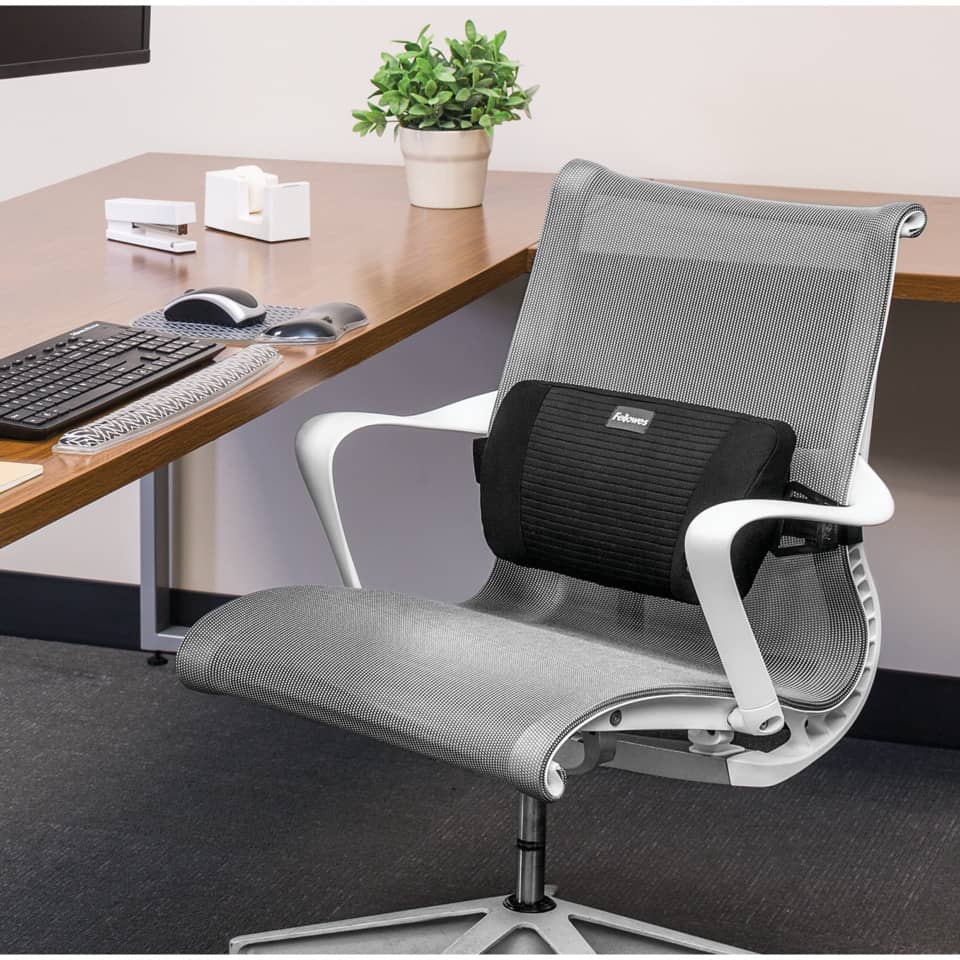 Rückenstütze PlushTouch(TM), 355 x 90 x 195 mm, schwarz FELLOWES 8026501