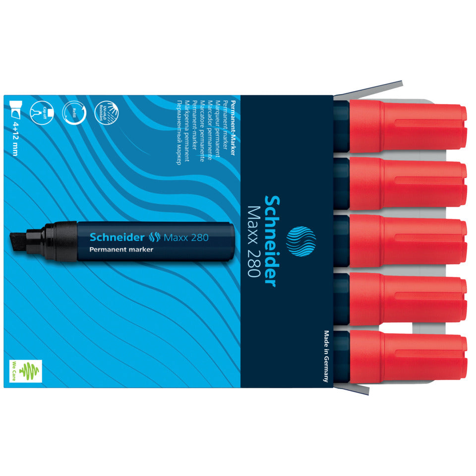 Permanentmarker Maxx 280, nachfüllbar, 4+12 mm, rot SCHNEIDER SN128002