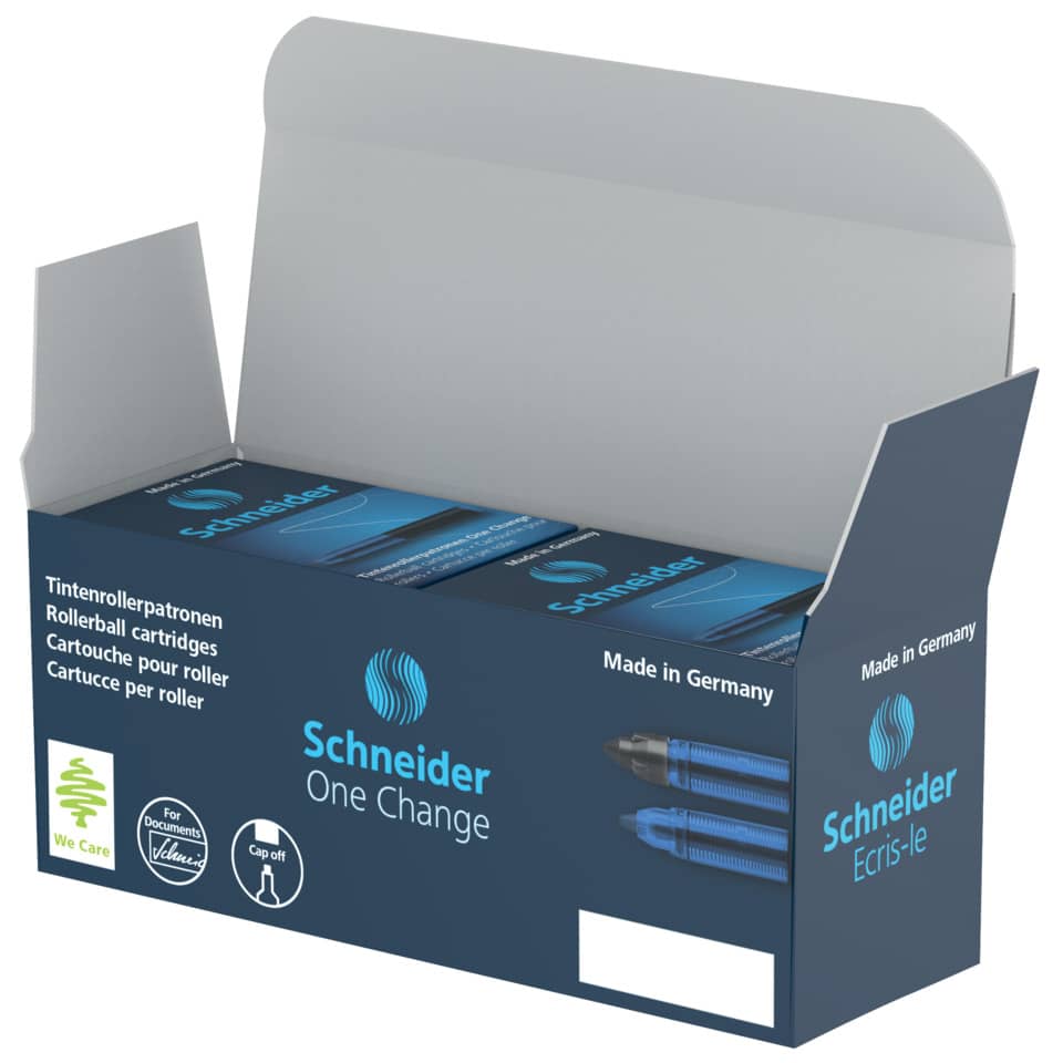 Tintenrollerpatrone One Change, 0,6 mm, blau, 5er Schachtel SCHNEIDER 50-185403 SCHNEIDER 185403