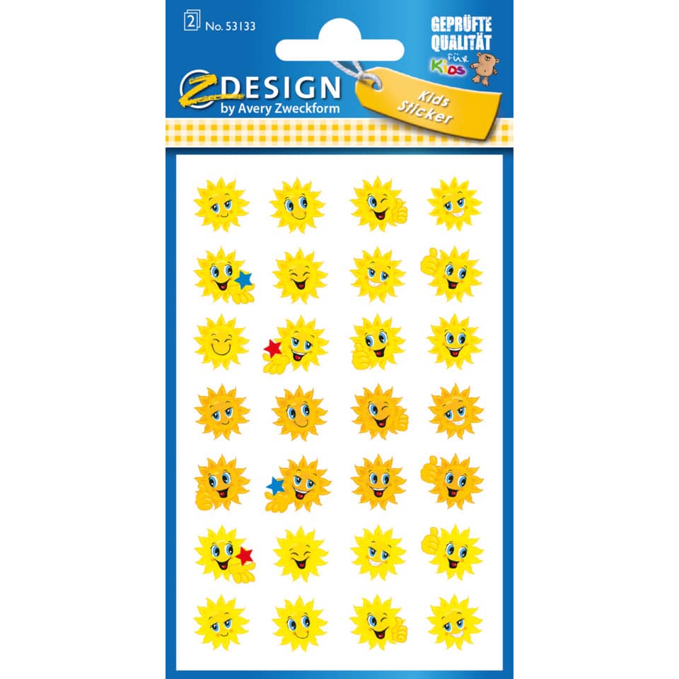 Sticker Belohnung Sonne, 56 Stück AVERY ZWECKFORM 53133