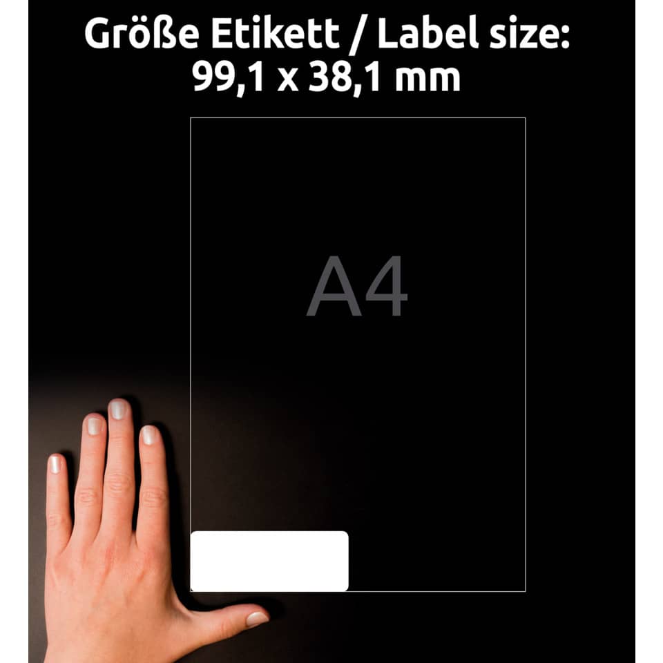 Adress-Etiketten, 99,1x38,1mm, 350 Stück, weiß AVERY ZWECKFORM J8163-25 J816325  99.1x38.1 350ST