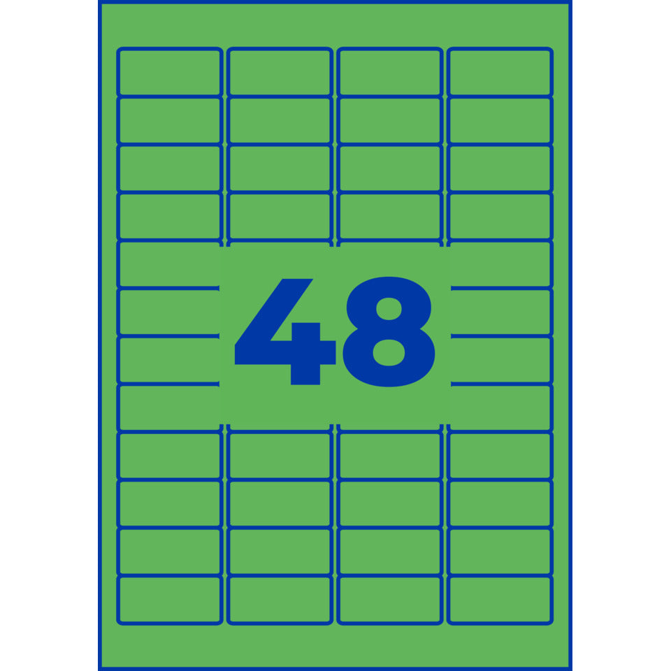 Farbige Etiketten ablösbar, 45,7x21,2mm, 960 Stück, grün AVERY ZWECKFORM L6040-20