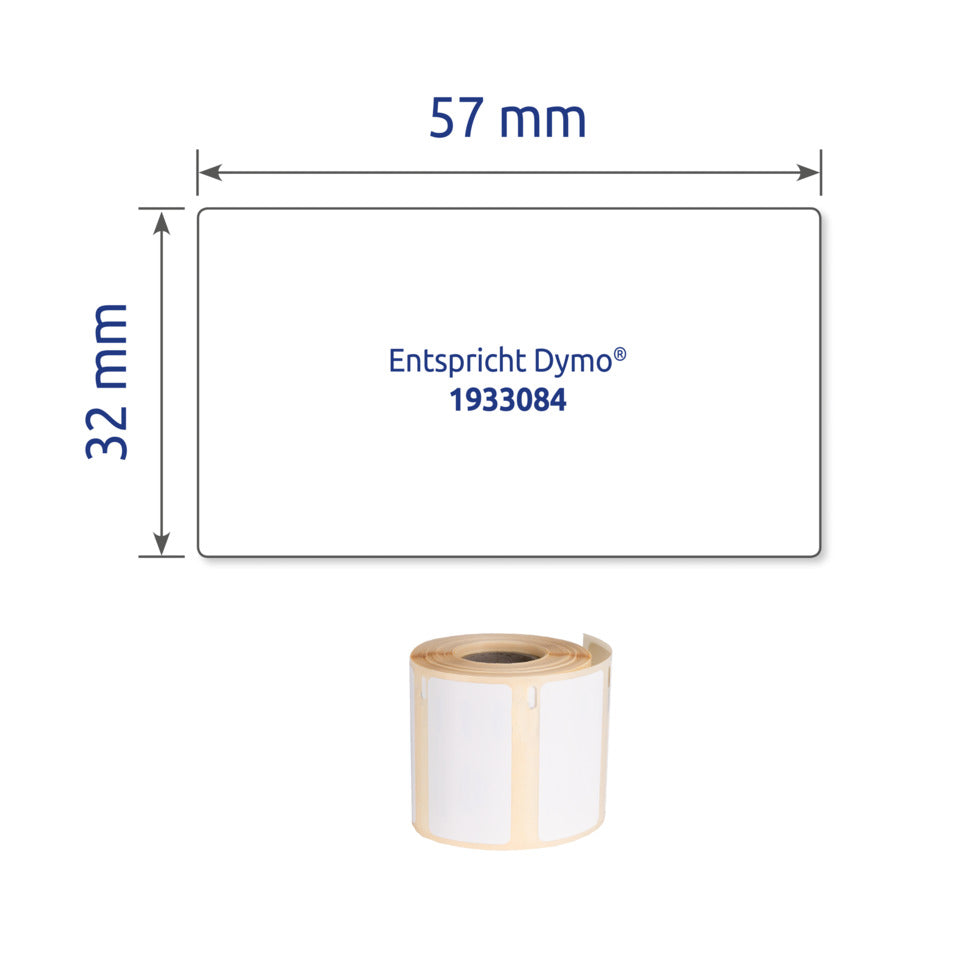 Rollen-Etiketten, 57x32mm, 400 Stück, weiß AVERY ZWECKFORM A1933084 ZWECKFORM A1933084 Folie