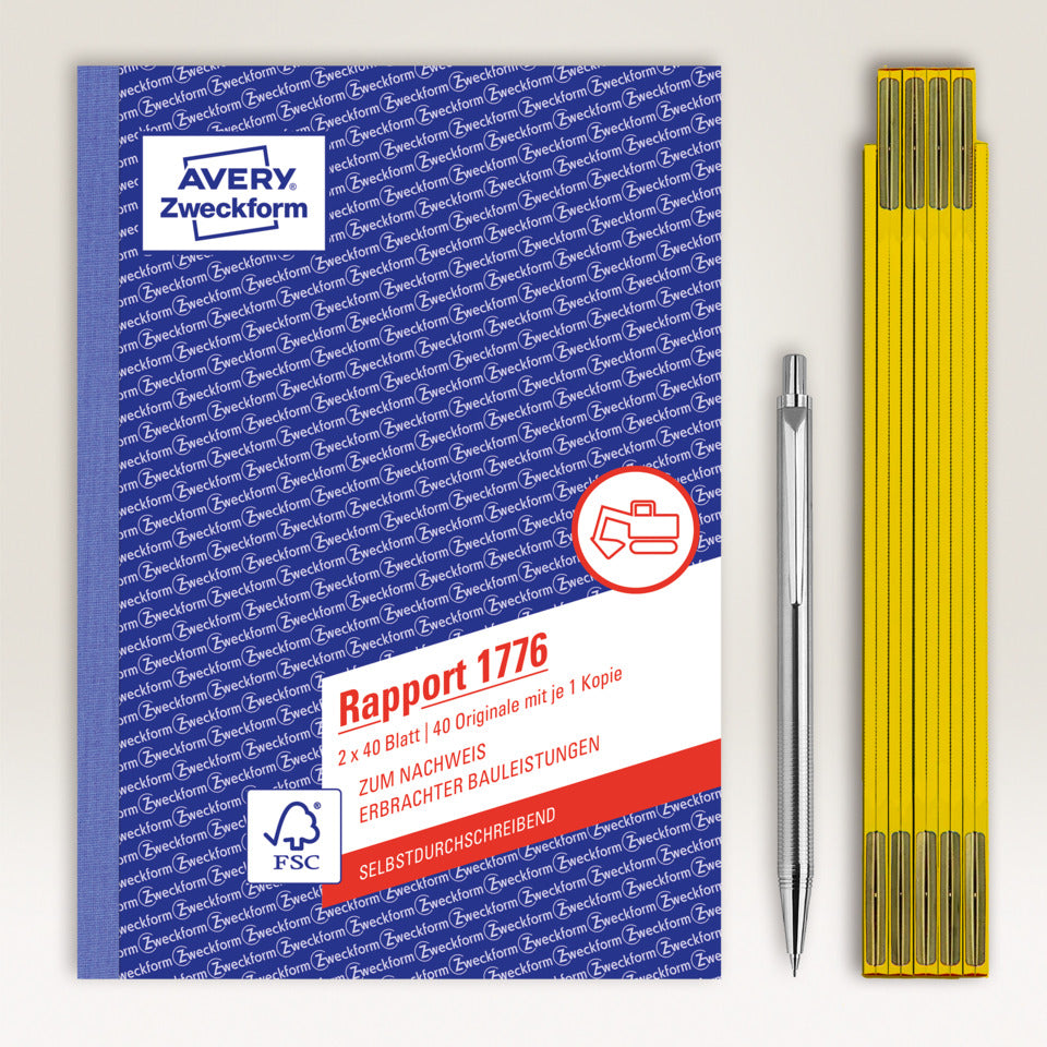 Rapport, A5, selbstdurchschreibend, 2x40 Blatt AVERY ZWECKFORM 1776 ZWECKFORM 1776 2x40Bl