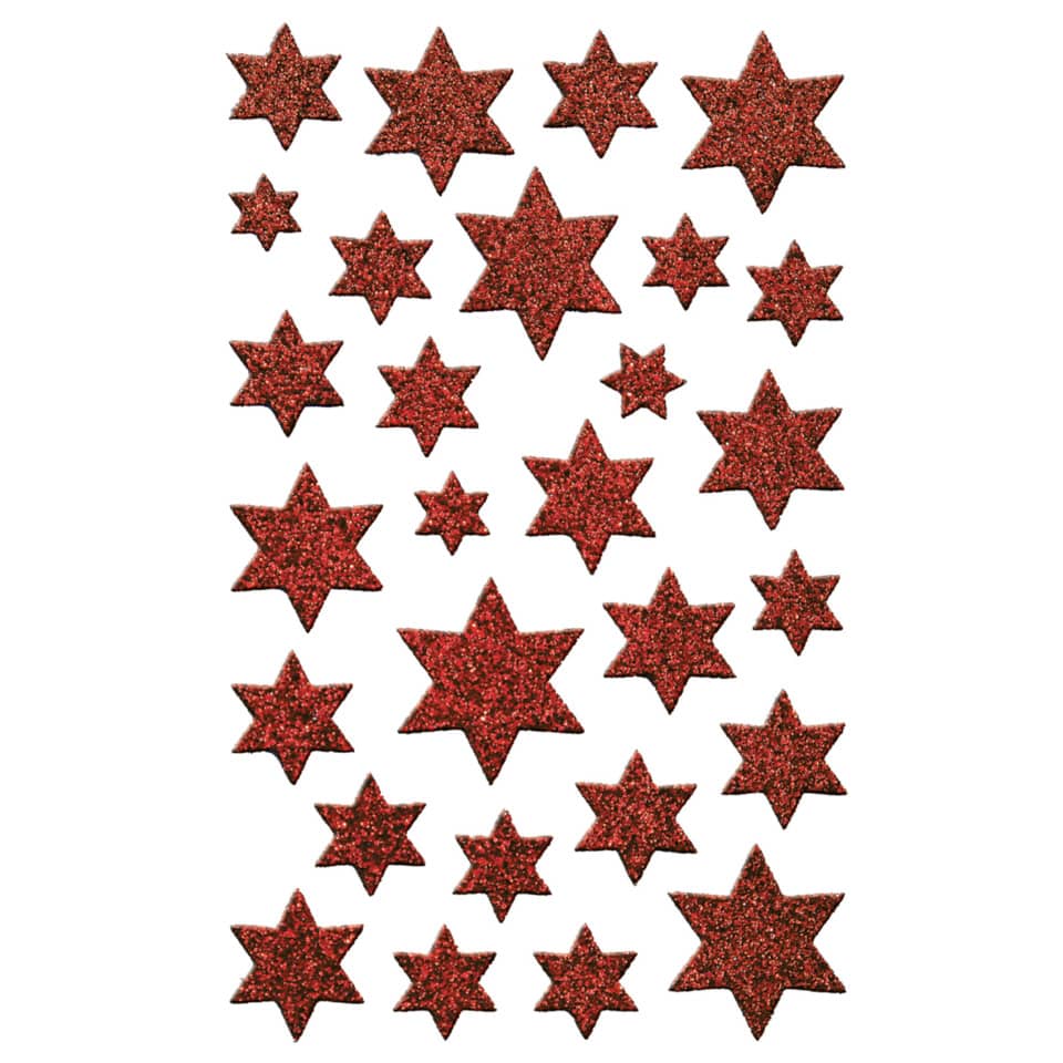 Weihnachtssticker Sterne, 28 Stück AVERY ZWECKFORM 52277 ZWECKFORM 52277 rot Glamour