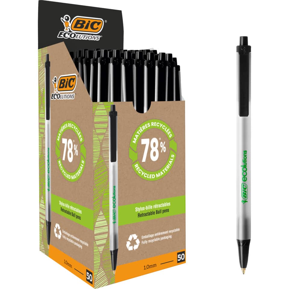 Kugelschreiber ECOlutions® Clic Stic, 0,4 mm, schwarz BIC 8806871 BIC 8806871/8766211 Clic Stic  0.4mm