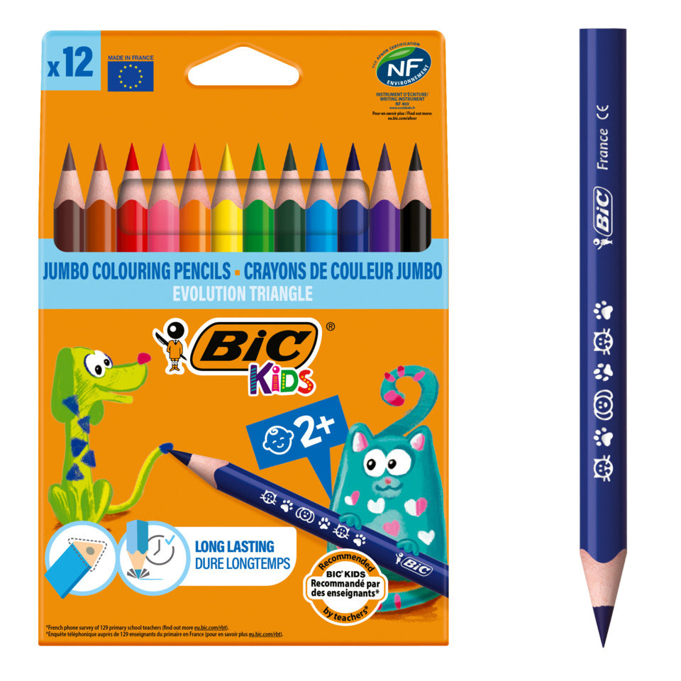 Farbstiftetui Kids ECOlutions EVOLUTION Triangle, sortiert, Kartonetui à 12 Stück BIC 82973511 BIC 82973511 12St sort.Evolution