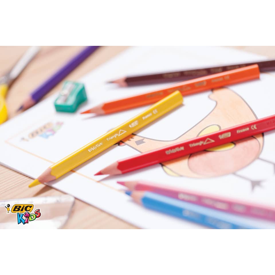 Farbstiftetui Kids ECOlutions EVOLUTION Triangle, sortiert, Kartonetui à 12 Stück BIC 82973511 BIC 82973511 12St sort.Evolution